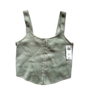 Abercrombie and Fitch Green Knit Corset Crop Tank NWT Large